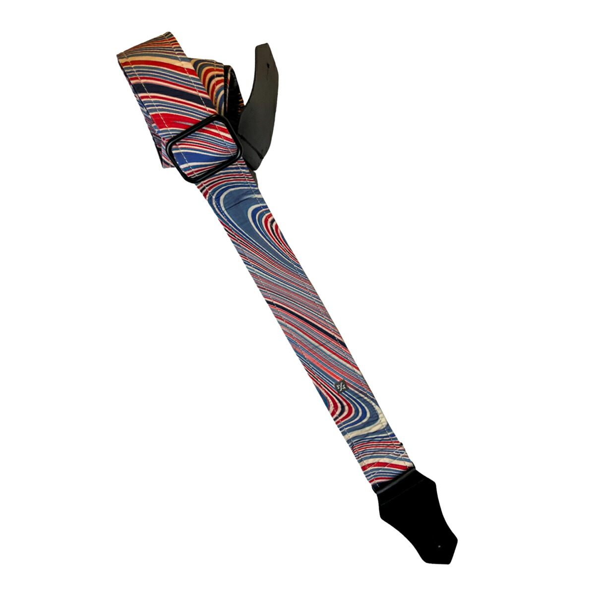 Get'm Get'm ( ゲットム ゲットム ) Good Vibes 2“ Guitar Strap, Groovy Red White & Blue