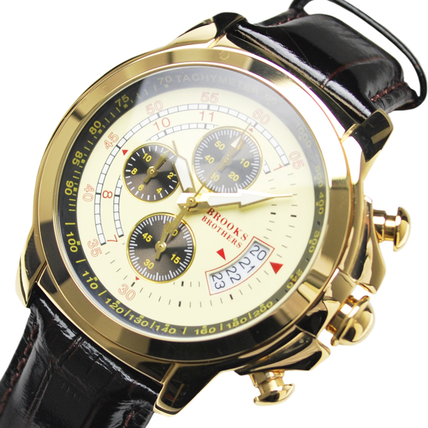 【楽天市場】ブルックスブラザーズ 腕時計 BROOKS BROTHERS クロノグラフ 本革 レザーベルト ウォッチ 時計 ダークブラウン