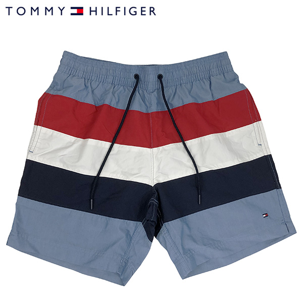 ファッションの スイムウェア 紳士用 メンズ 海パン Hilfiger Tommy 水着 トミーヒルフィガー ショーツ ライトブルー フラッグ パンツ C78d87 Www Polleys Com Au