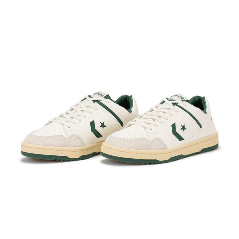 CONVERSE SKATEBOARDING(コンバース スケートボーディング) なめし革 スニーカー”WEAPON SK OX”  ”白いこと/緑であること”【34201221】
