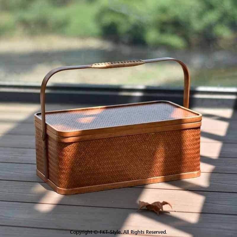 茶道具 収納ボックス バスケット トレイ 食器入れ 竹籠 雑貨 小物 装飾品 配膳用品 アンティーク 道具 レトロ｜オクトパスーSHOP