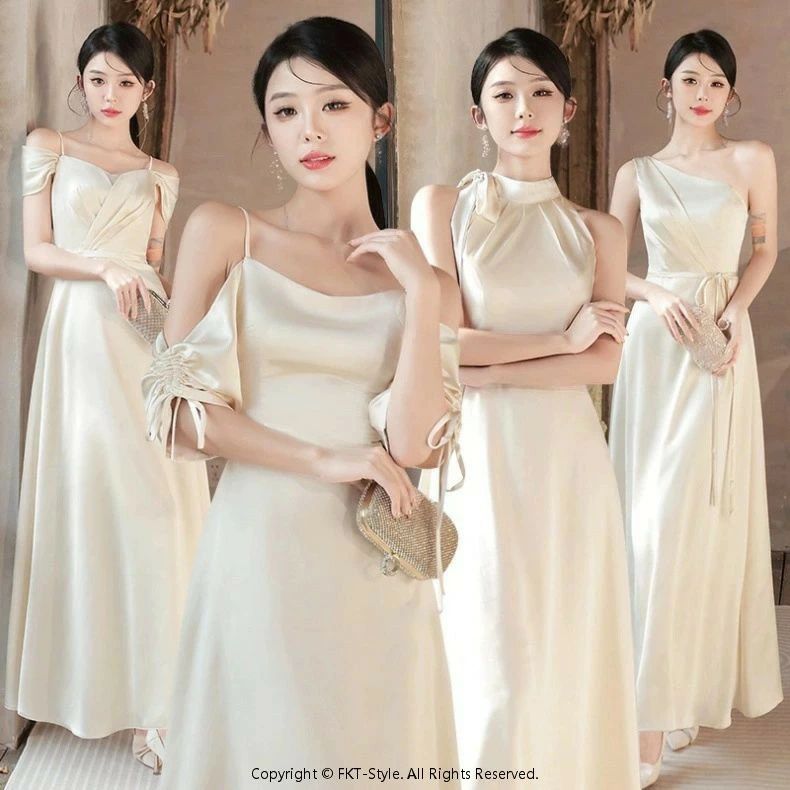 パーティードレス ロング丈 結婚式 ワンピース お呼ばれ フォーマルドレス 袖あり 袖なし 4タイプ シンプル 上品 大きいサイズあり