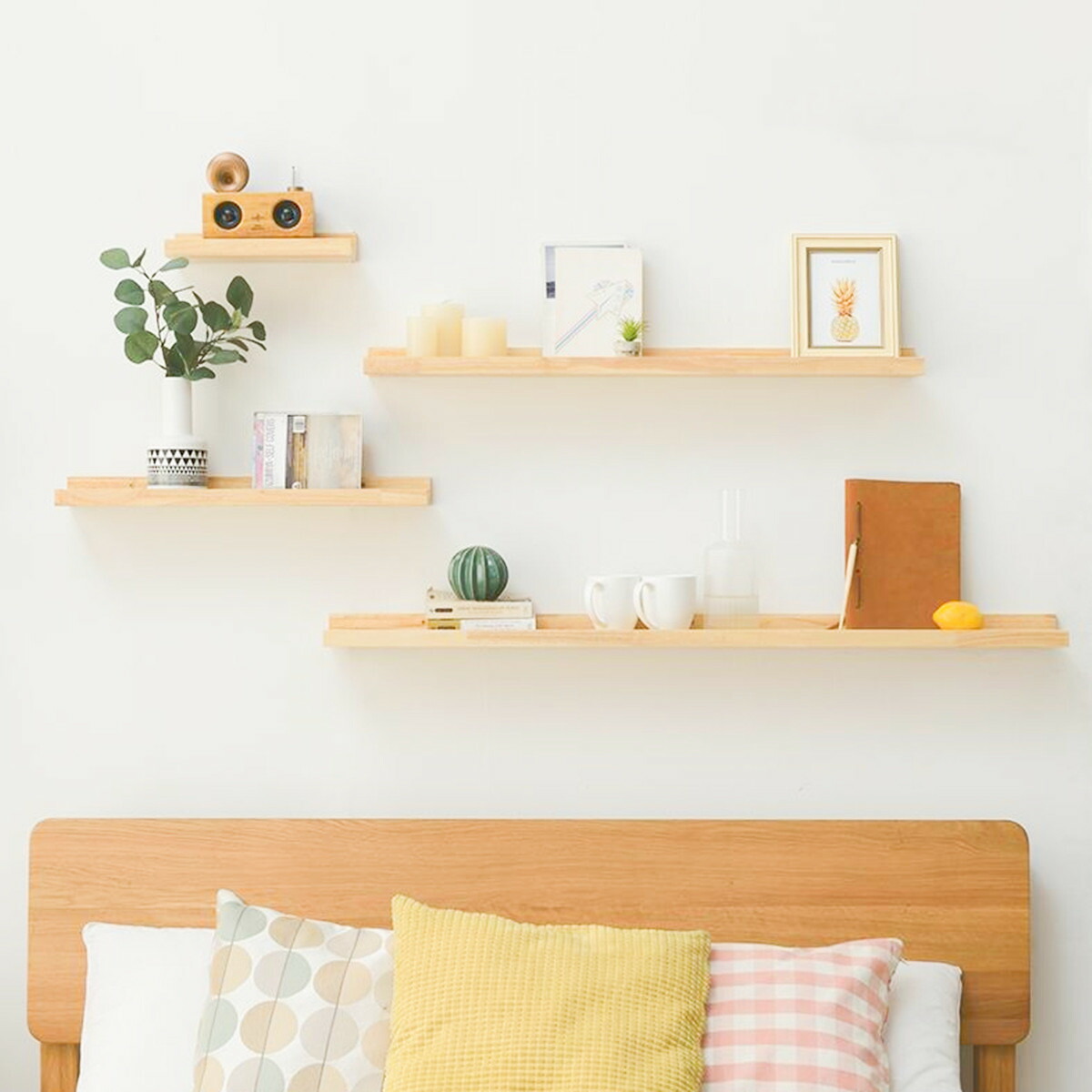 楽天市場】ウォールシェルフ 棚 天然木 幅60cm 木製 ネジ付属 壁 店舗