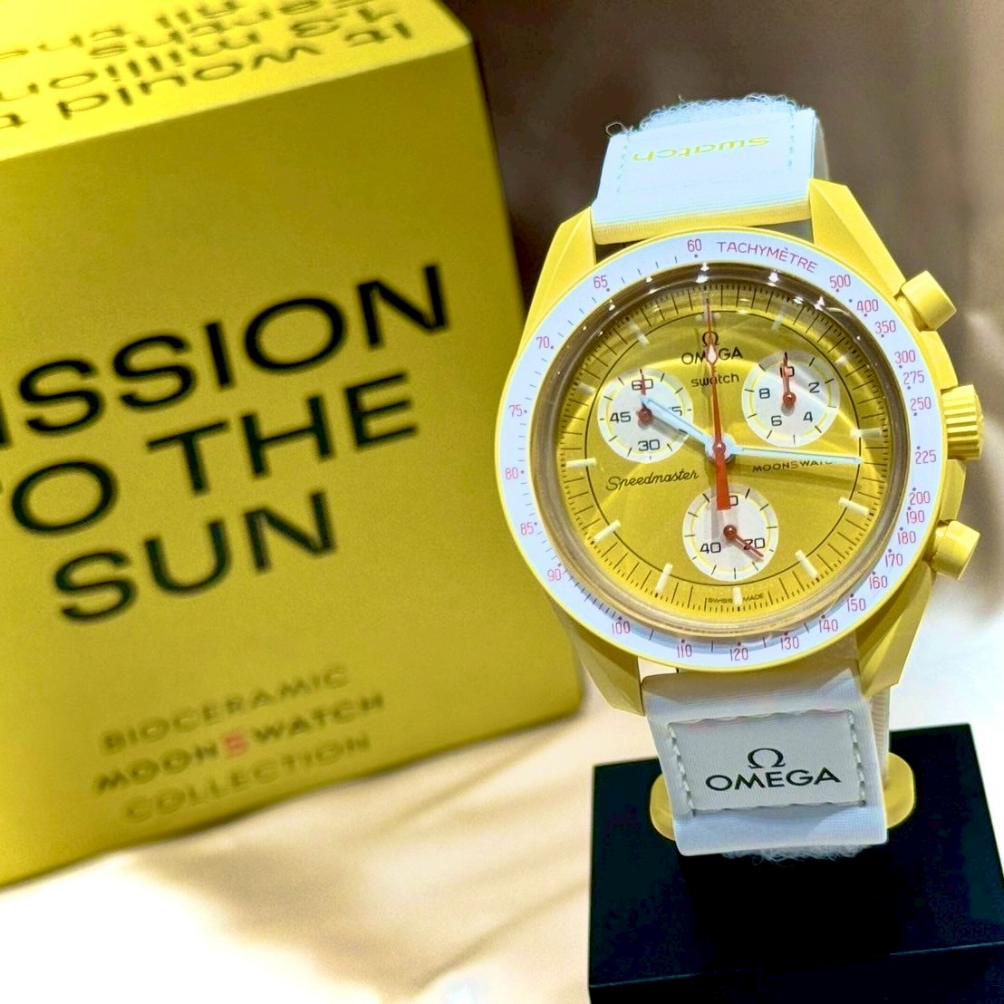 【未使用】【未使用】オメガ OMEGA SO33J100 オメガ X スウォッチ OMEGA × Swatch MISSION TO SUN イエロー Yellow