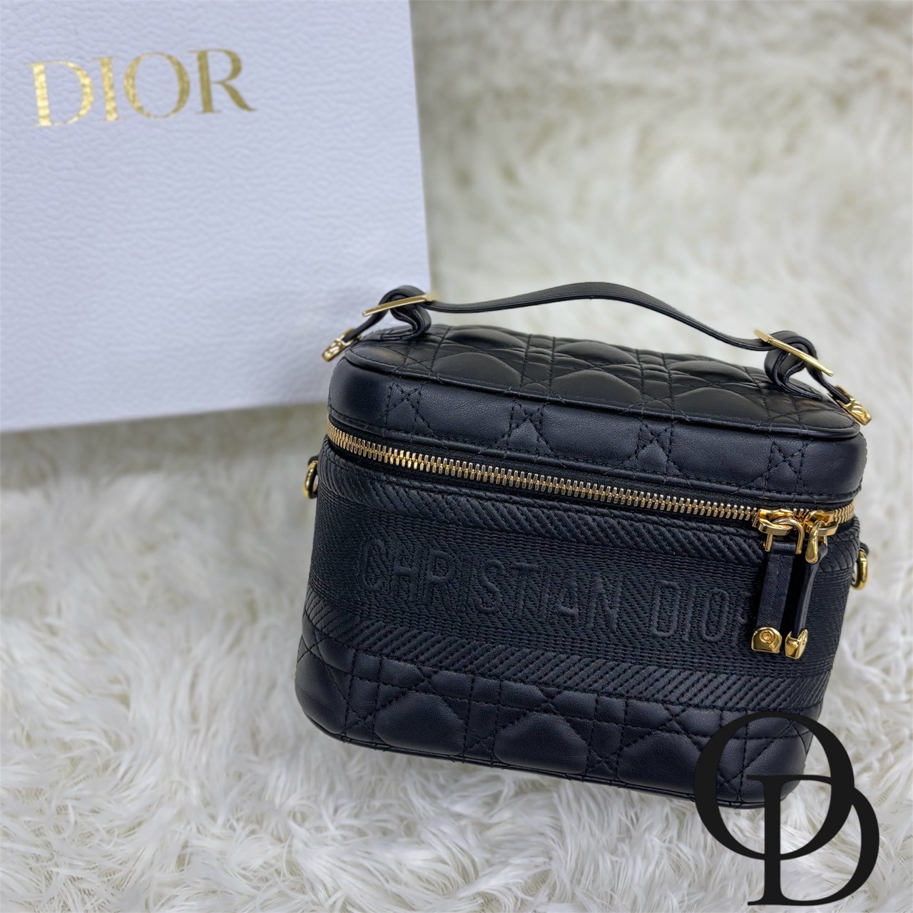 【中古】Christian Dior ディオール ヴァニティ スモール カナージュ 黒いこと Small Cannage Vanity Black