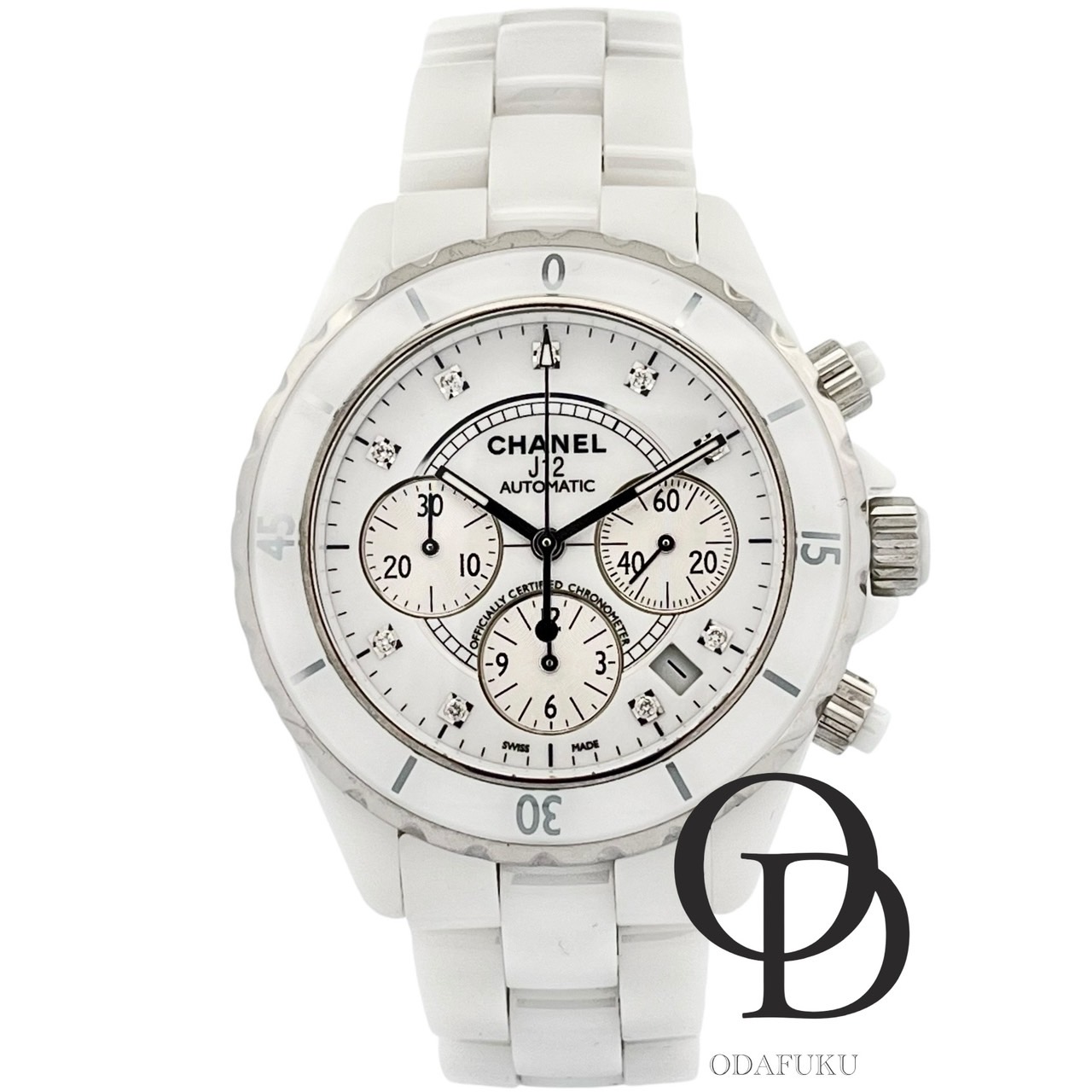 【中古】【美品】シャネル CHANEL J12 41粍 H2009 白いこと 金剛石 クロノグラフ Chronograph White  used