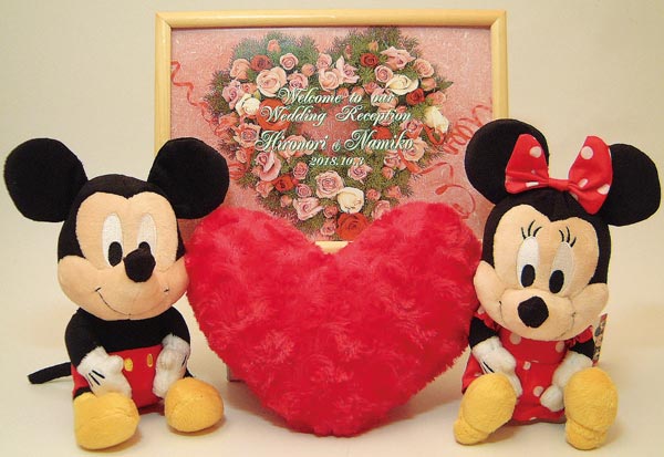 Disneyディズニー（ミッキー・ミニー）ウェルカムドールとメッセージボードのセット、結婚祝い、ブライダルギフト、出産祝い、送料無料(沖縄と離島を除く)【RCP】
