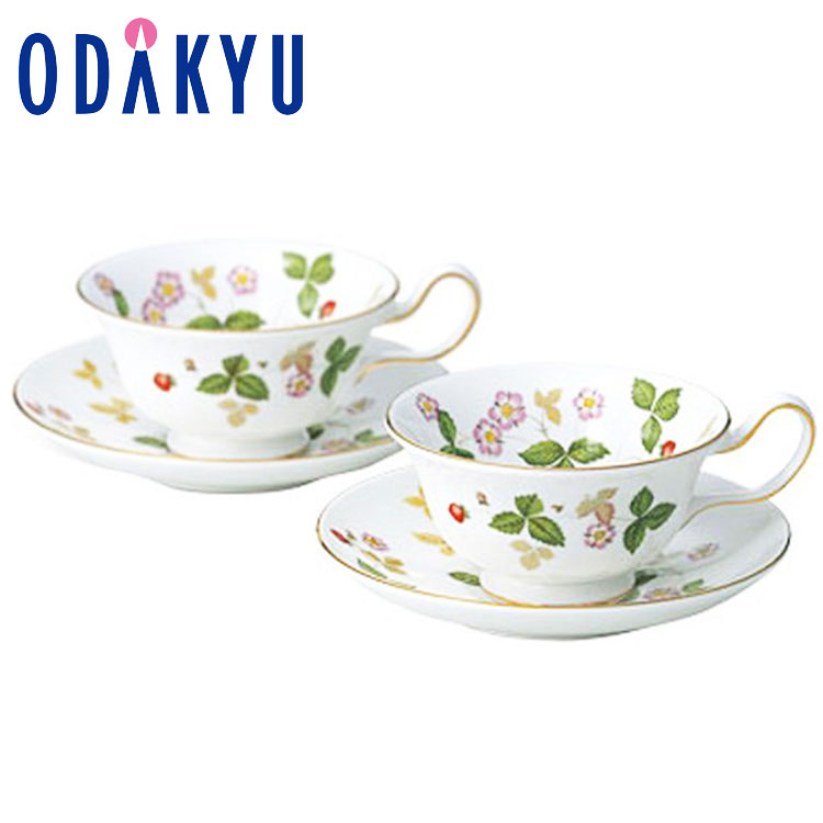 ギフトラッピング ［ ウェッジウッド ］ ワイルドストロベリー ティーカップ&ソーサー ピオニー ペア 1053310 ｜7-10日程度でのお届け※沖縄・離島へは届不可(A)画像