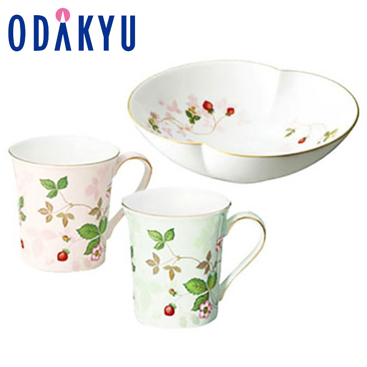 ギフトラッピング ［ ウェッジウッド ］ ワイルドストロベリー パステルティータイムセット MGGP&MGB/S 1053338 ｜7-10日程度でのお届け※沖縄・離島へは届不可(A)画像