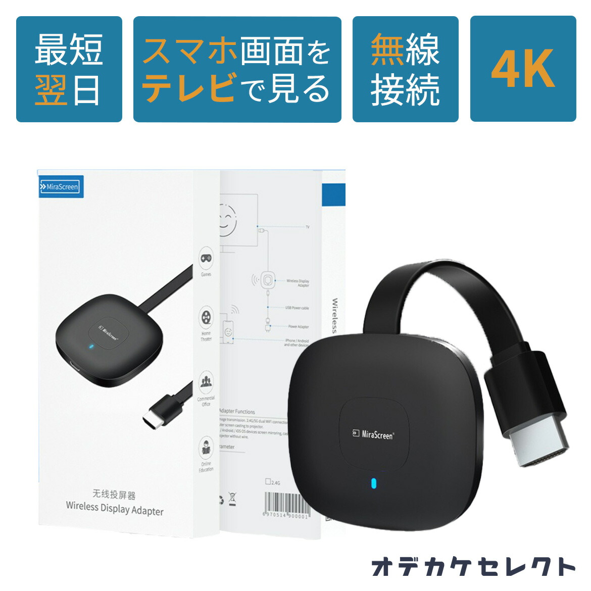 楽天市場】【楽天1位獲得】ミラーリング hdmi ワイヤレス ミラキャスト スマホ テレビ iPhone アンドロイド Android 接続  Youtube HDMI 無線 カーナビ ナビ 変換 アダプター TV 出力 Wi-Fi ケーブル iOS ミラスクリーン Mirascreen :  おでかけセレクト 楽天市場店