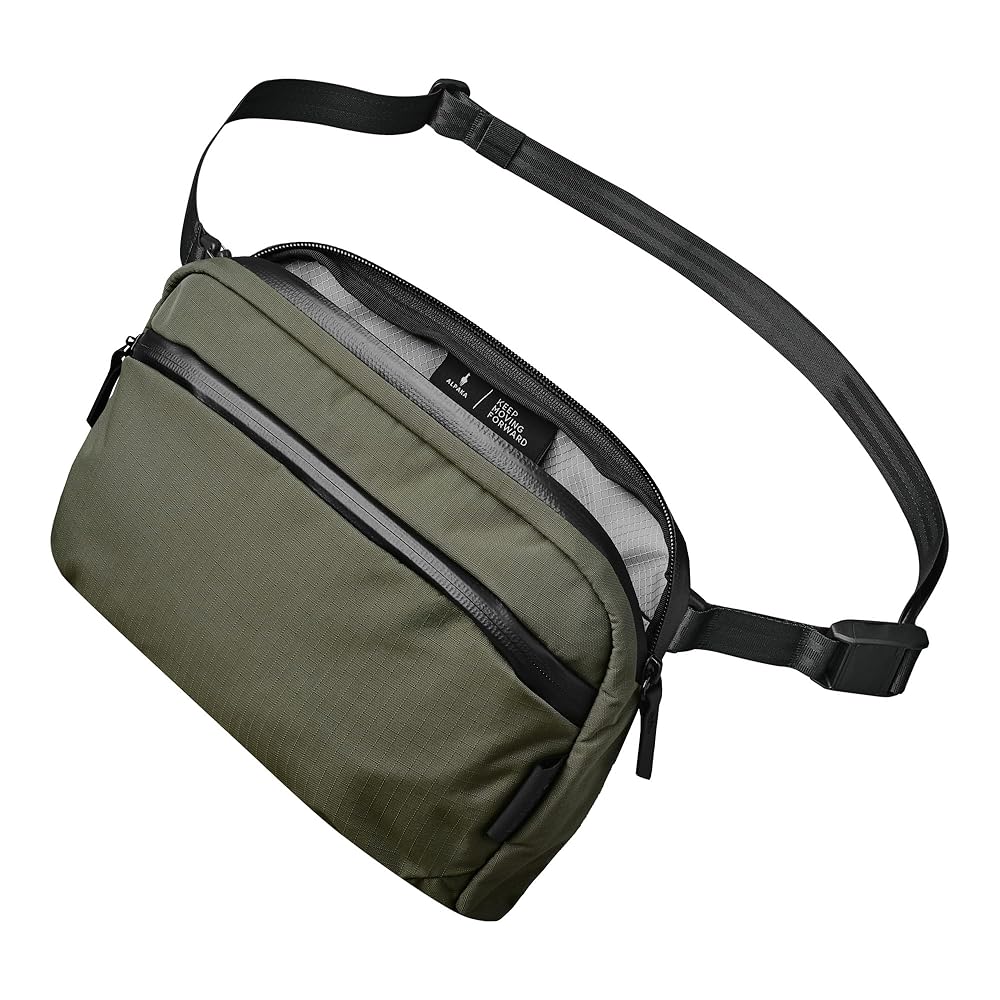 ALPAKA Flight Sling 2Lメンズショルダーバッグ スリングバッグ トラベルバッグ 軽量 持ちやすい 取り外し可能ストラップ 取り付け可能ショルダーベルト