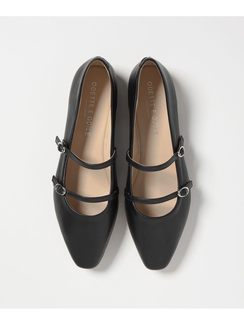 【WEB限定】2ベルト フラット10■ ODETTE E ODILE オデット エ オディール シューズ・靴 パンプス ブラック シルバー ホワイト【送料無料】[ Fashion]