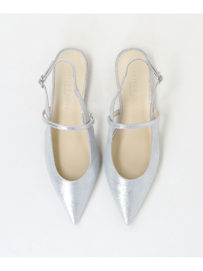 【SALE／30%OFF】ポインテッド ナロー ストラップ バックベルト フラット20&uarr; ODETTE E ODILE オデット エ オディール シューズ・靴 パンプス ブラック シルバー【RBA_E】【送料無料】[ Fashion]｜ODETTE E ODILE