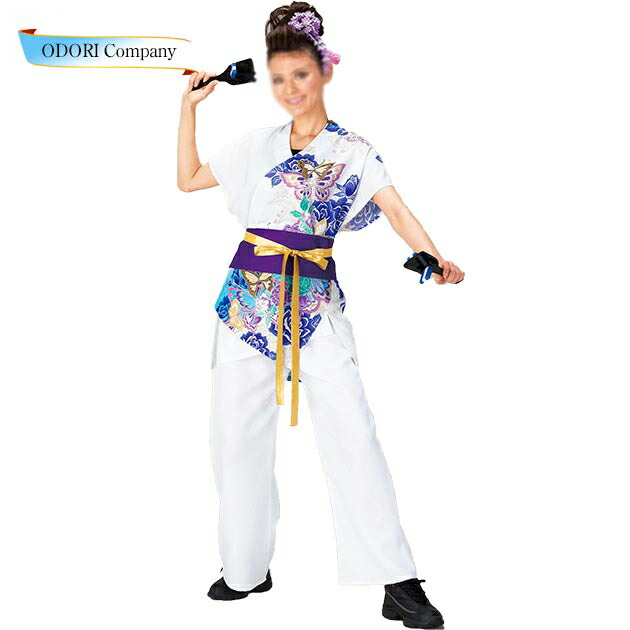 よさこい お召しもの レディース 成年者 長袢天 ロング丈 白