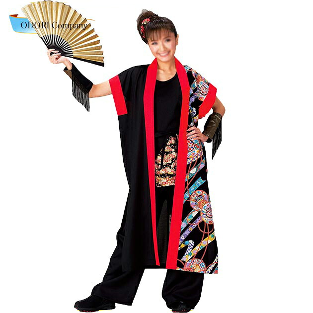 よさこい お召しもの メンズ レディース 成年者 長袢天 赤