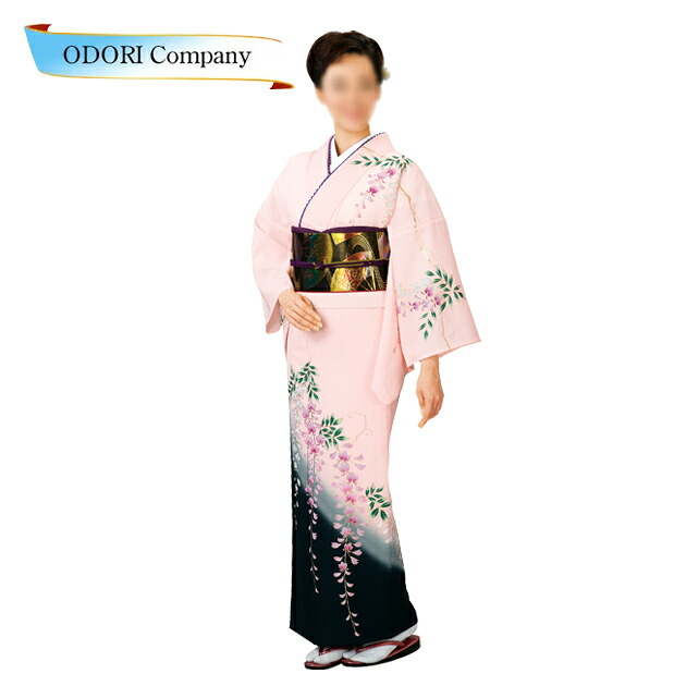 御召しもの 絵羽 きもの 藤花 舞踊用 短い訪問着 レディース 仕立てもの売り上げ金 柄もの