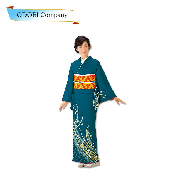 踊り衣装 着物 優美 単衣仕立上り洗える着物 訪問着 緑｜ODORI　Company　店