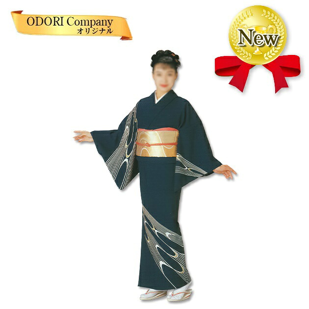 踊り 着物 舞踊 絵羽 反物 紺 当店限定商品｜ODORI　Company　店