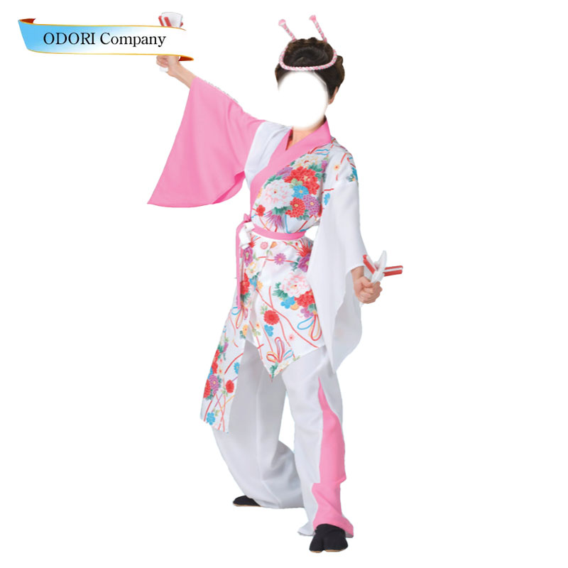法被 半被 大人用 よさこい 衣装 ピンク レディース 組紐柄｜ODORI　Company　店