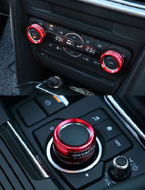楽天市場 送料無料 日時指定不可能 Mazda マツダ Atenza アテンザ Axela アクセラ Cx 5用 エアコン マツコネ ダイアルカバー レッド 内装 ドレスアップ カスタム パーツ アクセサリー Shop Odyssey 楽天市場店