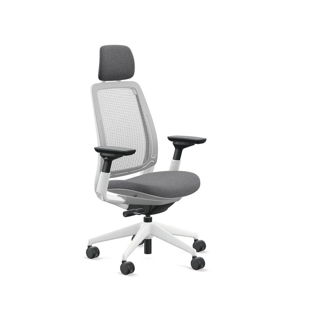 【Steelcase】スチール写真入れもの / Series2（つづき物2） / プラスチックエアバック遣りかた / アジャスタブルアーム / ヘッドレスト有 / シーガルフレーム / 張地：NewBlack,Medley / ホンブルグ帽キャスター遣りかた / 腰かけ