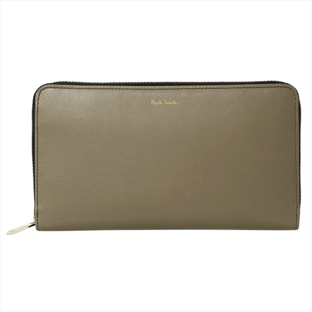 未使用　PaulSmith ポールスミス　レザー長財布　ターコイズ ポールスミス Paul Smith MULTI STRIPE ラウンド長財布 M1A4778