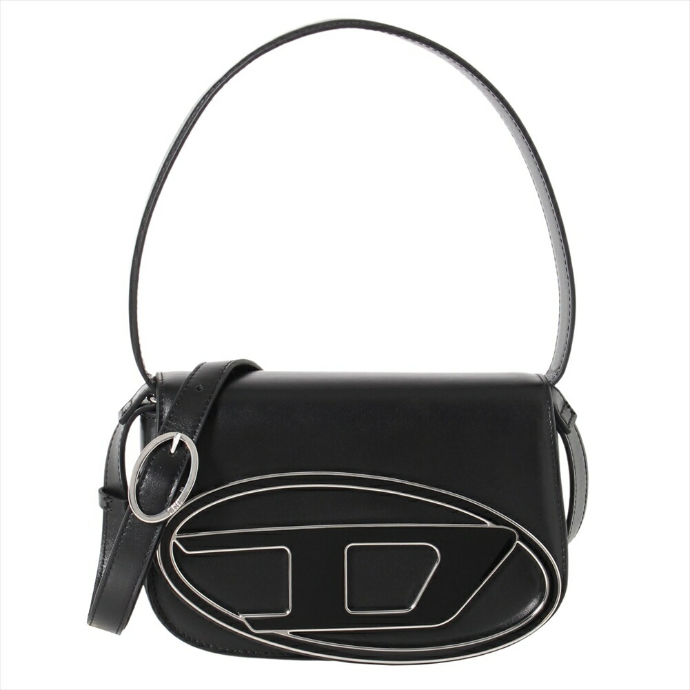 美品　DIESEL BLACK 2way ハンドバッグ 美品】DIESEL ディーゼル レザー 2WAY ファスナー ショルダー
