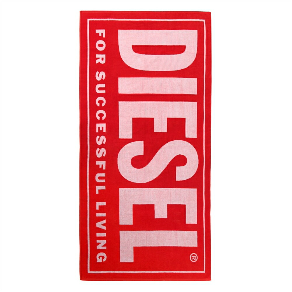 ディーゼル タオル メンズ DIESEL 00CG4K 0SFAP E2096 レッド 赤 大判 ビーチタオル プール スポーツ ジム かっこいい【 大判サイズ 】