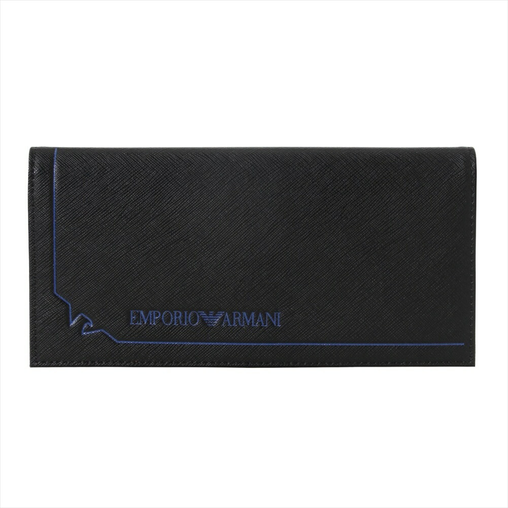 Giorgio Armani ブラックレザー長財布 GIORGIO ARMANI ジョルジオ アルマーニ 長財布 レザー ブラック