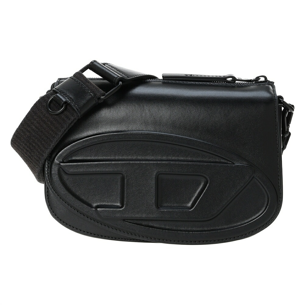 極美品✨DIESEL ディーゼル　ボディバッグ　黒　ロゴ　斜め掛け ZIP-D CROSSBODY X Zip-D-Sling bag in check-jacquard shell