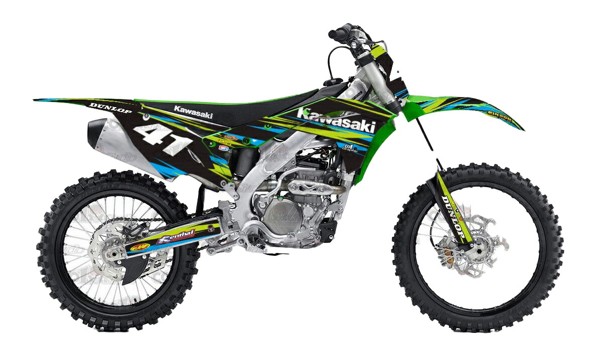 カワサキ KAWASAKI KX250F 適合 2017 2018 2019 2020 グラフィックデカールキット ステッカー デカール バイク用 オフロードバイク 【Aグループ】｜オフデカ 店