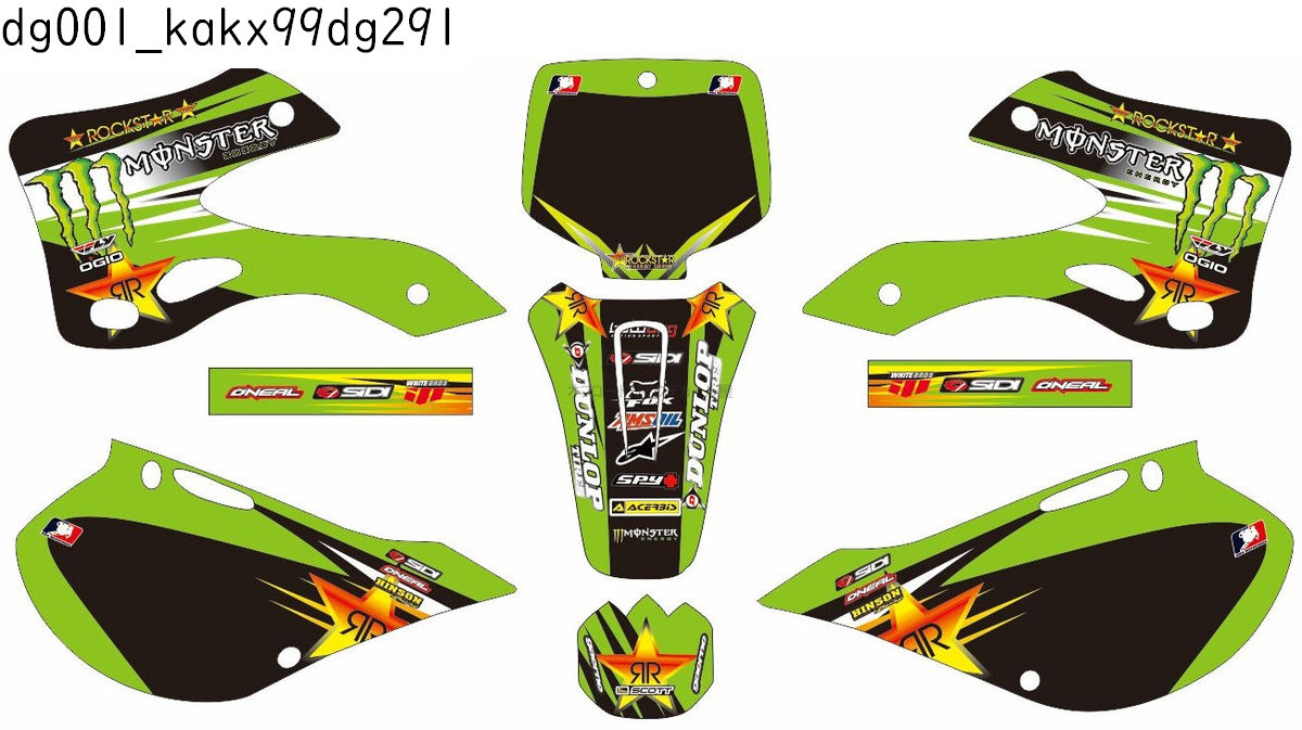 カワサキ KAWASAKI KX125 KX250 適合 1999 2000 2001 2002 グラフィックデカールキット ステッカー デカール バイク用 オフロードバイク 【Bグループ】｜オフデカ 店