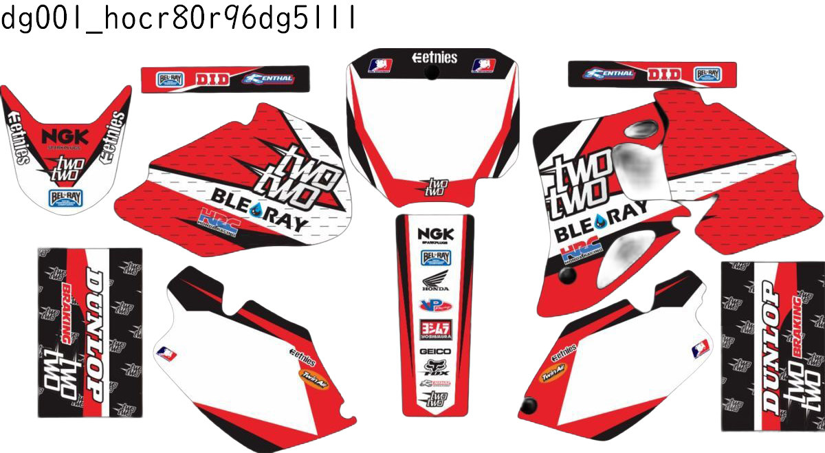 ホンダ HONDA CR80R 適合 1996 1997 1998 1999 2000 2001 2002 グラフィックデカールキット ステッカー デカール バイク用 オフロードバイク 【Bグループ】｜オフデカ 店