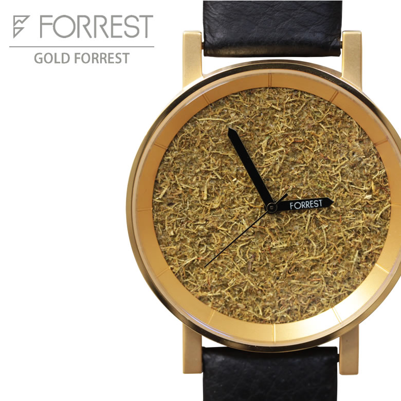 本物の気取らないが宿る森のウオッチ「FORREST」GOLD FORREST/ゴールド・フォレスト/ウオッチ/苔/蘚苔/石英/生まれながら原料品/本革三尺帯/周波数帯域/アナログ/レディース/メンズ/差し上げ物/差し上げ物/不死化日/貨物輸送無料/