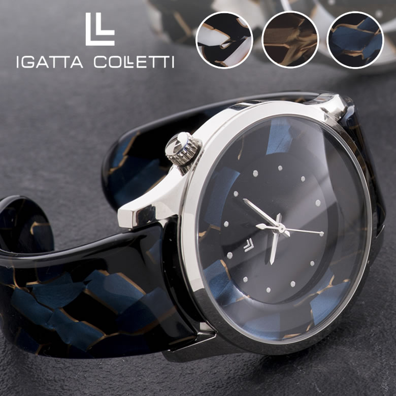鯖江 腕時計 サバエ バングルウォッチ IGATTA COLLETTI(イガッタコレッティ)/Sabae/日本製/保証付き/眼鏡/越前漆器/お洒落/オシャレ/ブランド/クォーツ式時計/男女兼用/簡単着脱/福井県鯖江市/ビジネス/カジュアル/ユニセックス/送料無料/