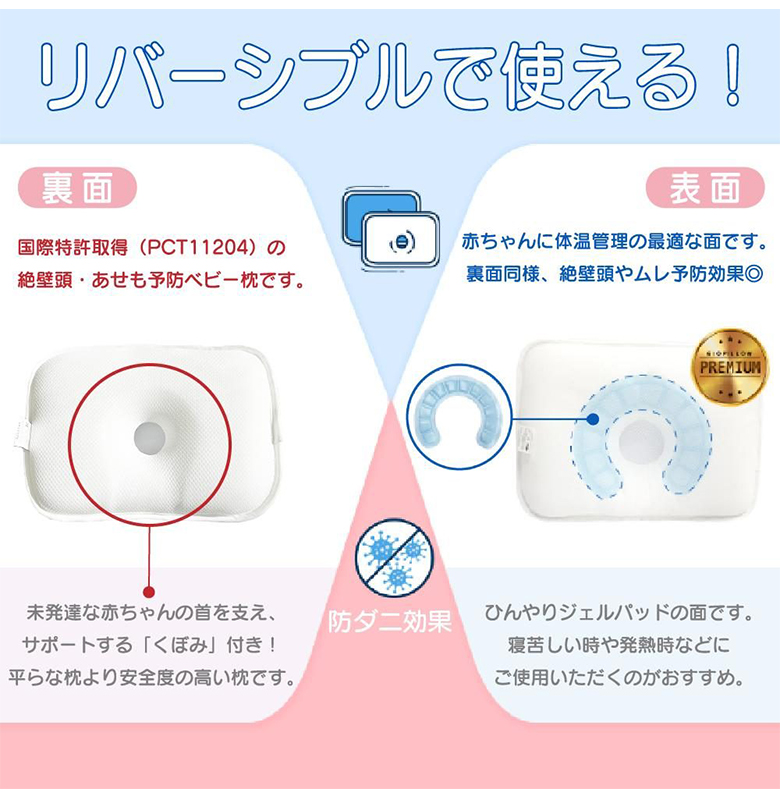 【楽天市場】赤ちゃん 枕 絶壁防止 【GIO Pillow PremiumCOOL ジオ ...