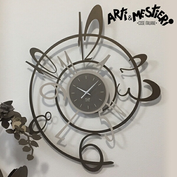 掛け時計 Arti Mestieriのnew George グッズ 時計 クロック シルエット おしゃれ お洒落 静音 大きい 高級 プレゼント ギフト 重厚感 インテリア アート デザイン 送料無料 イタリア ブランド Slate And Aluminum アルミニウム Gulbaan Com