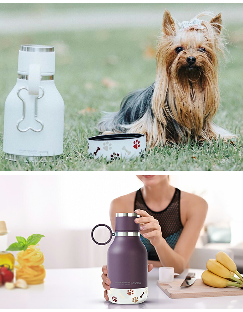 ドッグボウルボトル ペット用ドリンクボトル 大容量 ステンレス 保温 保冷 携帯水筒 携帯給水器 ペット用水筒 給水器 給水ボトル ウォーターボトル マイボトル おしゃれ 犬用 愛犬 犬 ワンちゃん 公園 散歩 おでかけ Solga Sowa Pl
