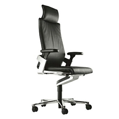 Wilkhahn(ウィルクハーン) ON(オン) マネジメントタスクチェア 本革張り ヘッドレスト付き 3D肘付き ３次元シンクロメカニズム・トリメンション 人間工学NA-175-71-HCR74