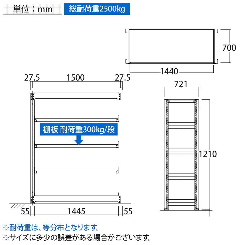 超話題新作 TRUSCO M3型中量棚 幅1500×奥行571×高さ2400mm 6段 連結