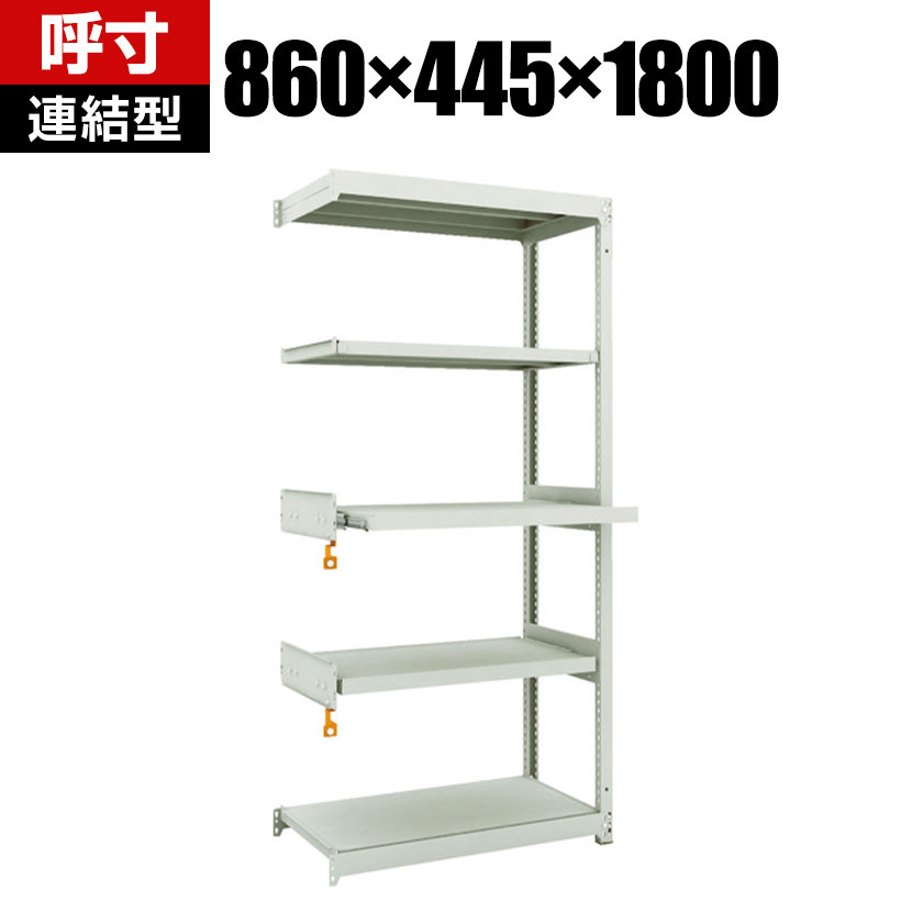 【P5倍25日20~24時限定】TRUSCO M1.5型軽中量棚 幅860×奥行445×高さ1800mm スライド2段 連結 116-3987|オフィス家具通販のオフィスコム