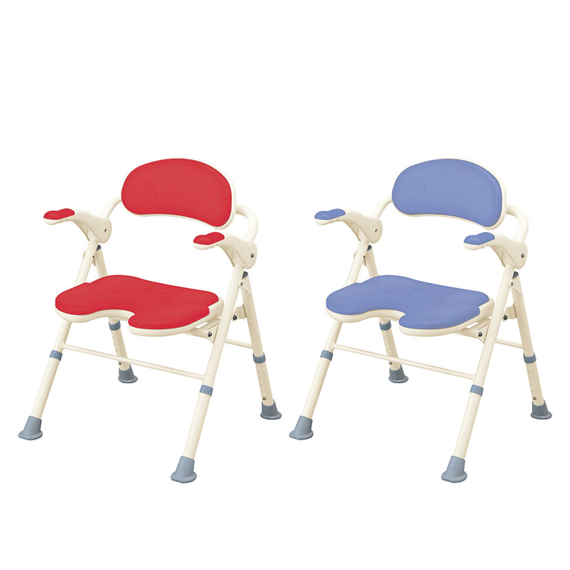 【P5倍25日20～24時限定】ウェルファン 折りたたみシャワーベンチ TU 入浴関連商品 シャワーチェアー 背付き・肘掛付き｜オフィス家具通販のオフィスコム