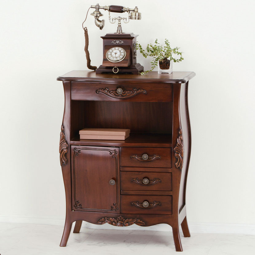 楽天市場】アンティーク風FAX台 ファックス台 電話台 アンティーク