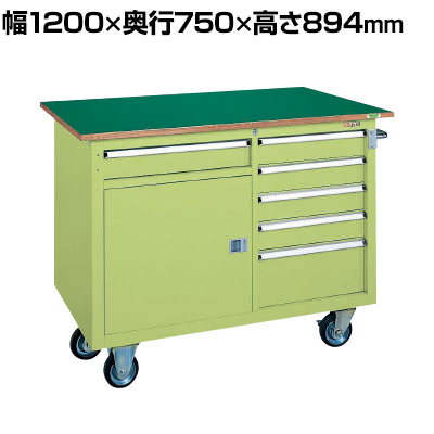 サカエ キャビネットワゴン 天板付き 幅1200&times;奥行750&times;高さ890mm Q-21BTE｜オフィス家具通販のオフィスコム 190,025円