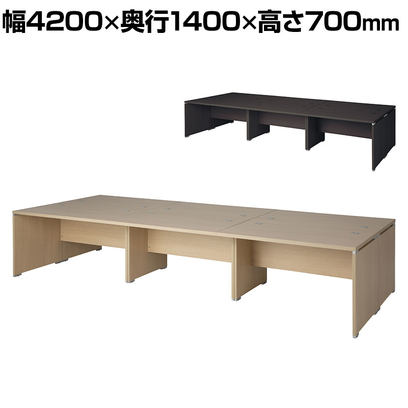 としー　机のみ 楽天市場】【法人様限定】WD 木製フリーアドレスデスク 幅3600mm 6人用