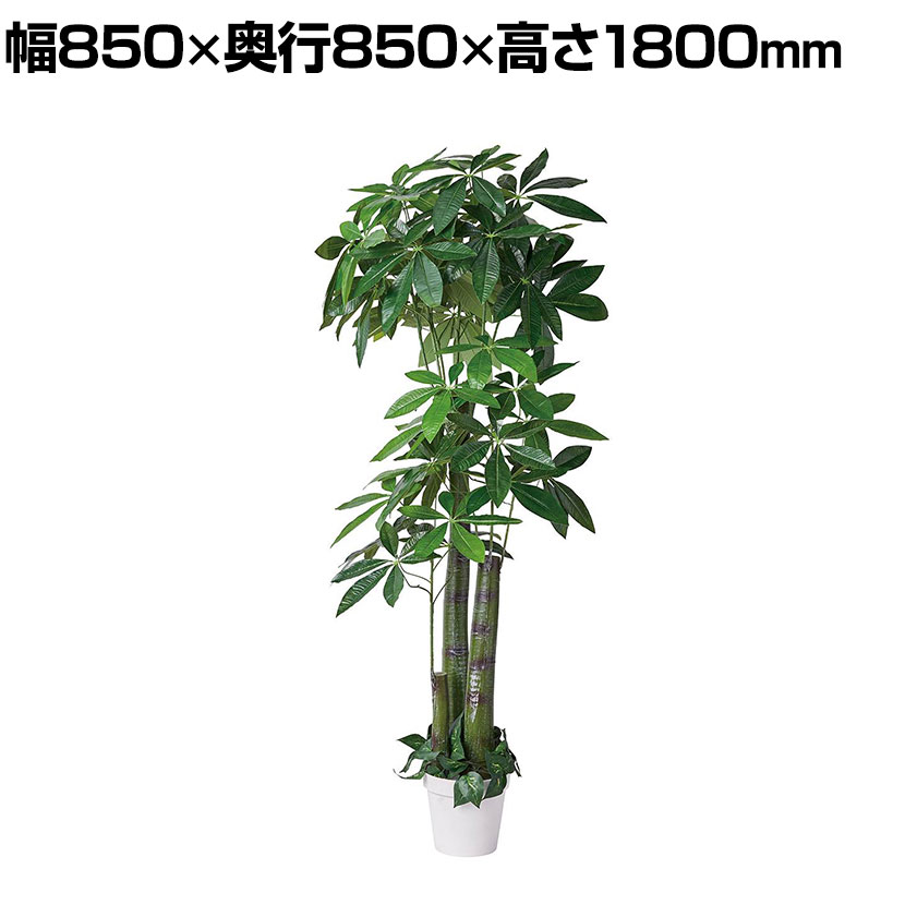 観葉植物 人工樹木 フェイクグリーン インテリアグリーン 造花 パキラ 高さ1800mm｜オフィス家具通販のオフィスコム 11,893円