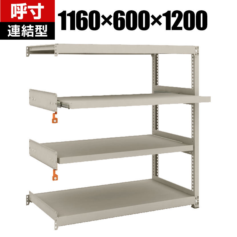 【P5倍25日20～24時限定】TRUSCO M2型軽中量棚 幅1160&times;奥行600&times;高さ1200mm 2段 スライド2段 連結 149-7771｜オフィス家具通販のオフィスコム