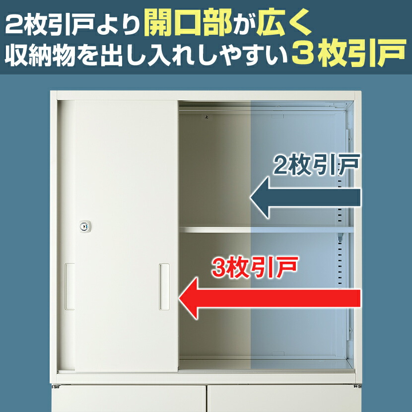 スチール書庫アーチー3枚引戸書庫上置き幅800×奥行400×高さ750mmスチール書庫事務所キャビネット白ホワイト書棚本棚シェルフ収納A4ファイル対応オフィス収納業務用A4ファイル引違い引き違いスライド800400800×400