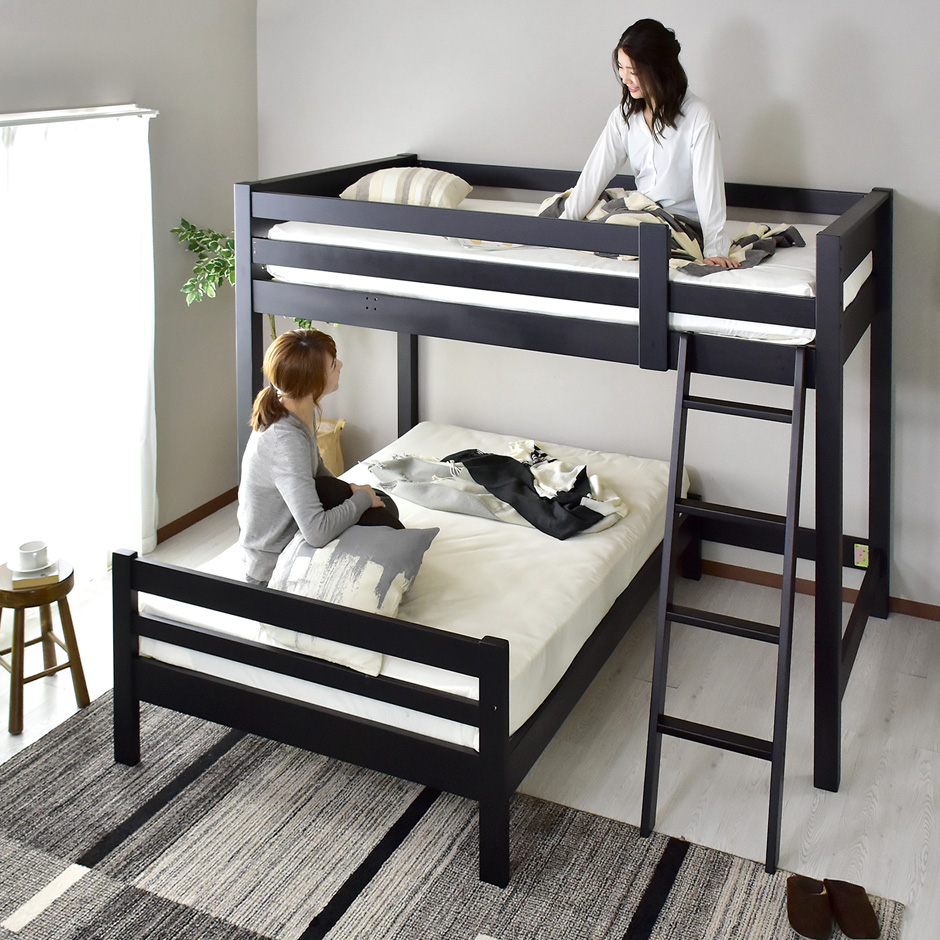 【楽天市場】ベッド 二段ベッド セミダブル すのこ ベッド すのこベッド セミダブルベッド 2段 2段ベッド システムベッド システムベット