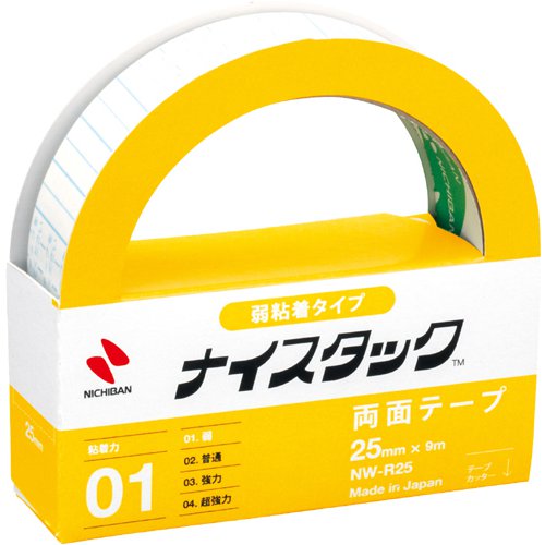 ニチバン NICHIBAN ナイスタックリムカ NW-R25 [きれいにはってはがせる再生紙両面テープ 25mm×9m] 4987167009427（50セット）